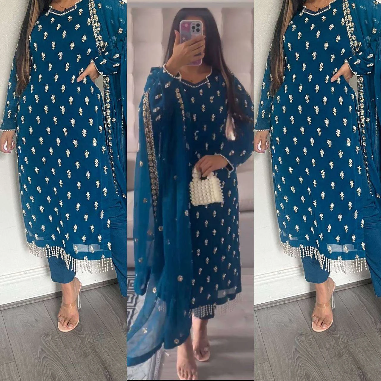 Vardan Ethnic Md 3004 Faux Georgette Wholesale Designer Salwar Suit — Wholesale Salwar Suits, MPA wholesale from Surat — view 3